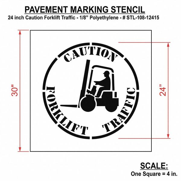 Stencil, Caution Forklift Traffic, STL-108-12415