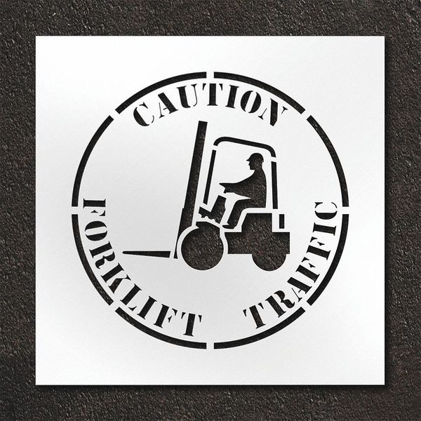 Stencil, Caution Forklift Traffic, STL-108-12415