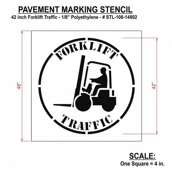 Pavement Stencil, Forklift Traffic, STL-108-14802