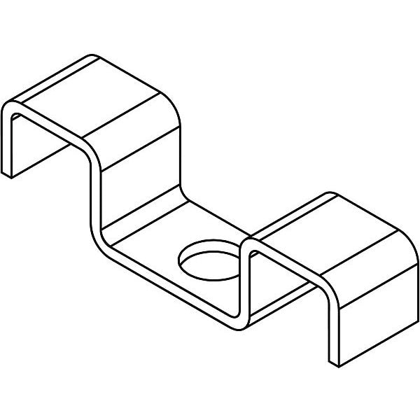 Grating Clip, For Screw Size 1/4 in, 316 Stainless Steel, Unfinished, 25 PK