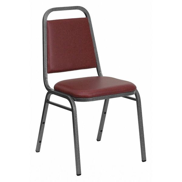 BurgundyBanquet Chair, 20 1/4 inW20 1/4 inL34 inH, Fixed, VinylSeat
