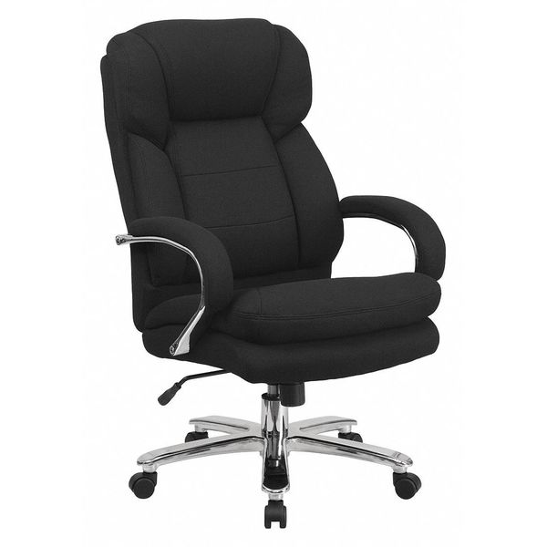 Desk Chair, Fabric, 28 inWPadded Loop, Black Fabric