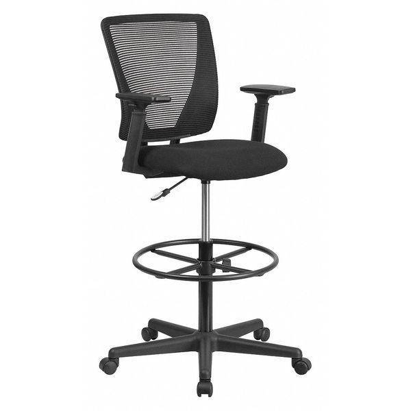 Mesh 32 1/2-, Adjustable Padded, Back, Seat, Frame: Black