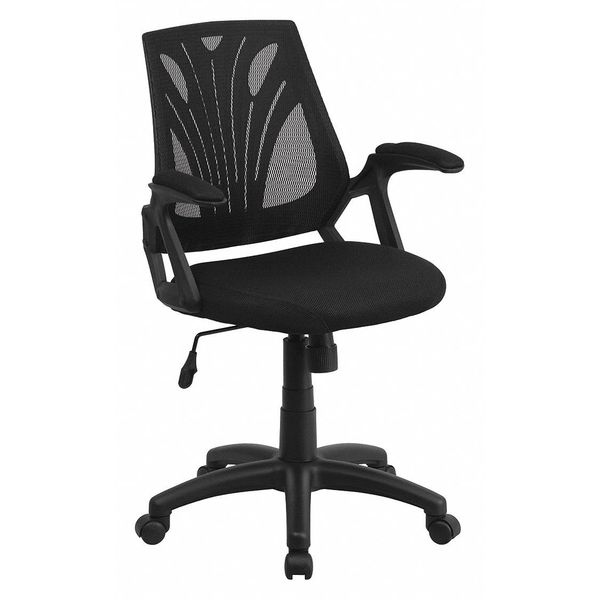 Mesh Task Chair, 21 1/2-, Padded, Back, Seat, Frame: Black