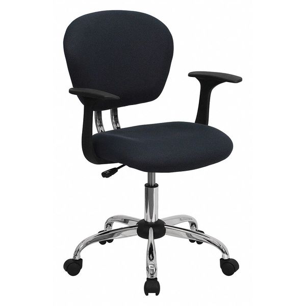 Mesh Task Chair, 21-, Adjustable, Back, Seat, Frame: Gray