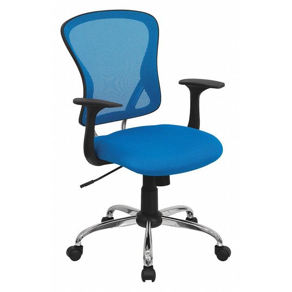 Mesh Task Chair, 22-, Adjustable, Back, Seat: Blue; Frame: Gray