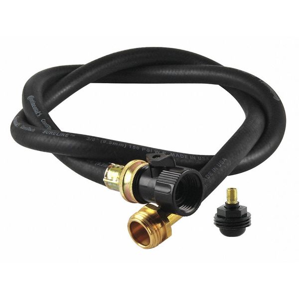 Water Hose, Rubber/Brass, Repair Part, 4 ft