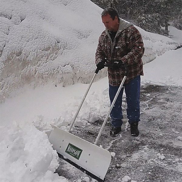 Snow Shovel, 48 in Aluminum U Handle Handle, HDPE Blade Material, 32 in Blade Width