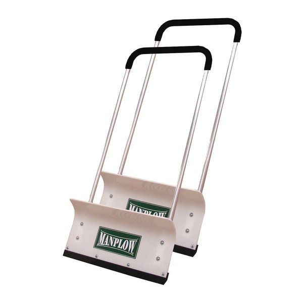 Snow Shovel, 48 in Aluminum U Handle Handle, HDPE Blade Material, 24 in Blade Width
