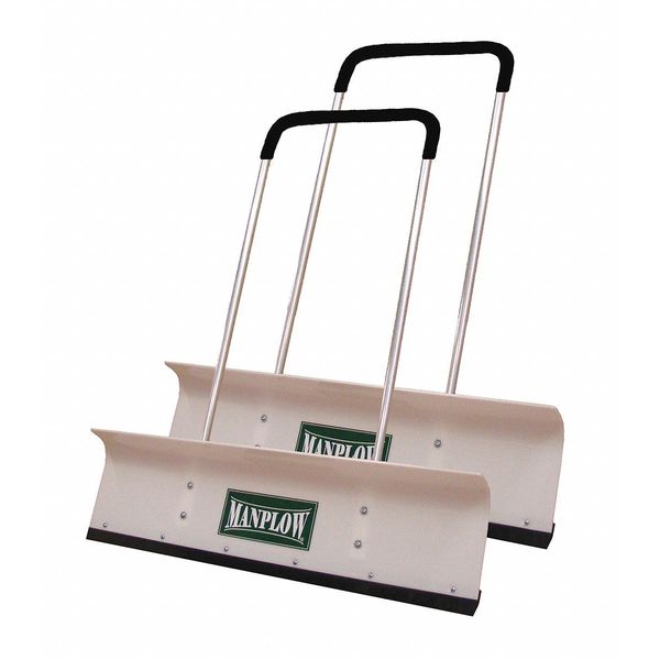 Snow Shovel, 48 in Aluminum U Handle Handle, HDPE Blade Material, 42 in Blade Width