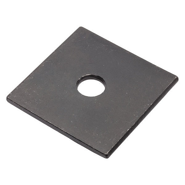 Square Washer, Fits Bolt Size 3/8 in Low Carbon Steel, Black Oxide Finish