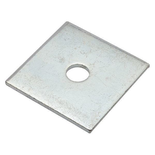 Square Washer, Fits Bolt Size 3/8 in Low Carbon Steel, Zinc Plated Finish