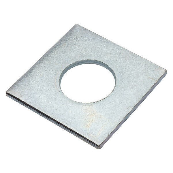 Square Washer, Fits Bolt Size 7/8 in Low Carbon Steel, Zinc Plated Finish