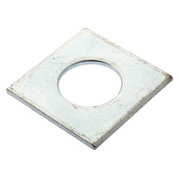 Square Washer, Fits Bolt Size 1 in Low Carbon Steel, Zinc Plated Finish