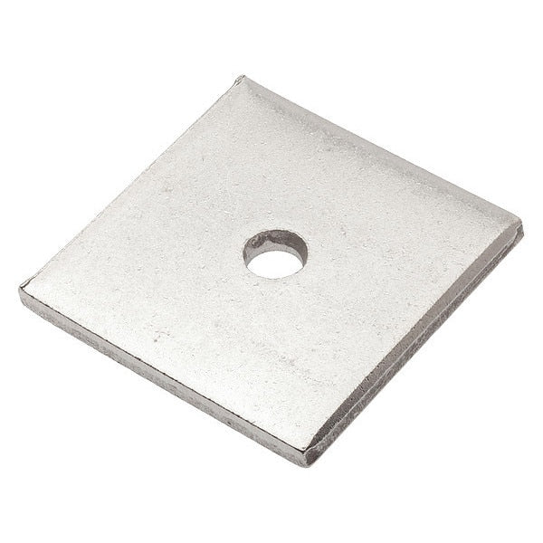 Square Washer, Fits Bolt Size 1/4 in 18-8 Stainless Steel, Plain Finish