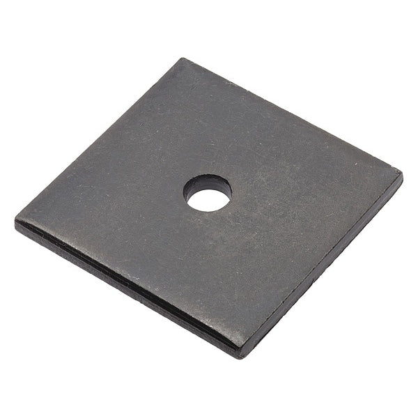 Square Washer, Fits Bolt Size 1/4 in Low Carbon Steel, Black Oxide Finish