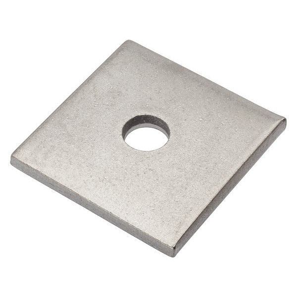 Square Washer, Fits Bolt Size 3/8 in 18-8 Stainless Steel, Plain Finish