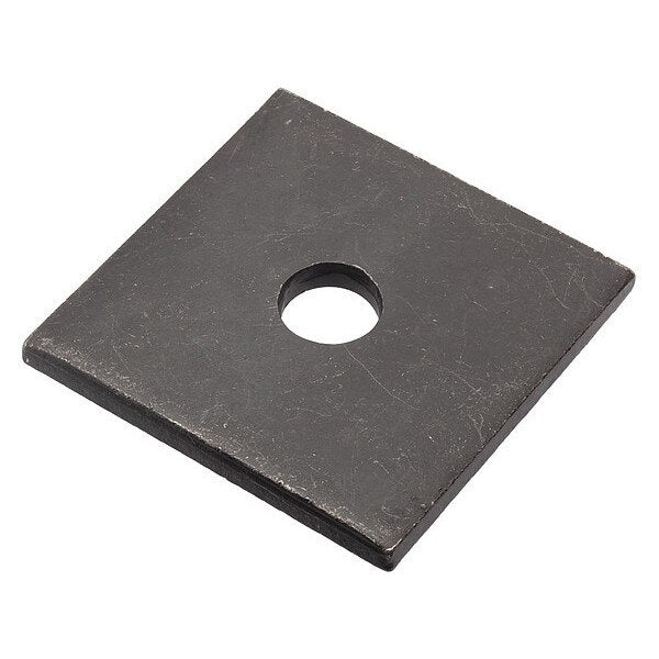 Square Washer, Fits Bolt Size 3/8 in Low Carbon Steel, Black Oxide Finish