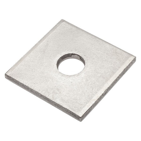 Square Washer, Fits Bolt Size 1/2 in Stainless Steel, Plain Finish