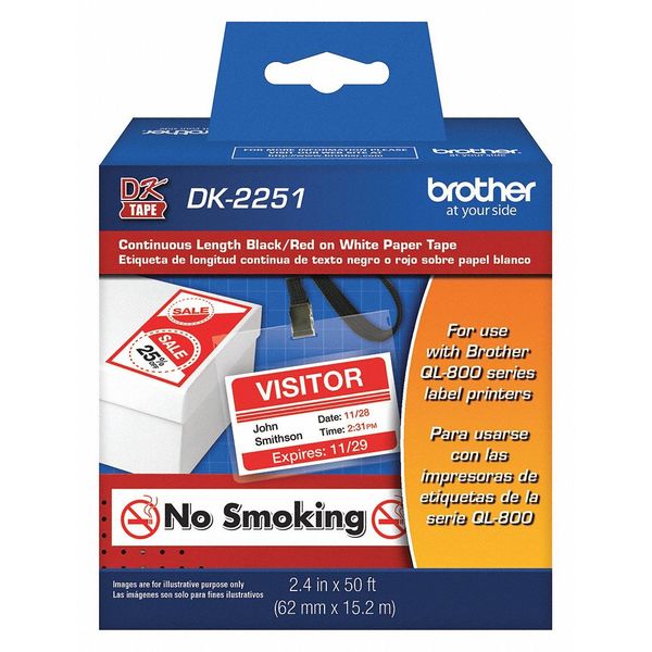 Label Tape Cartridge, 50 ft. L, 2-13/32
