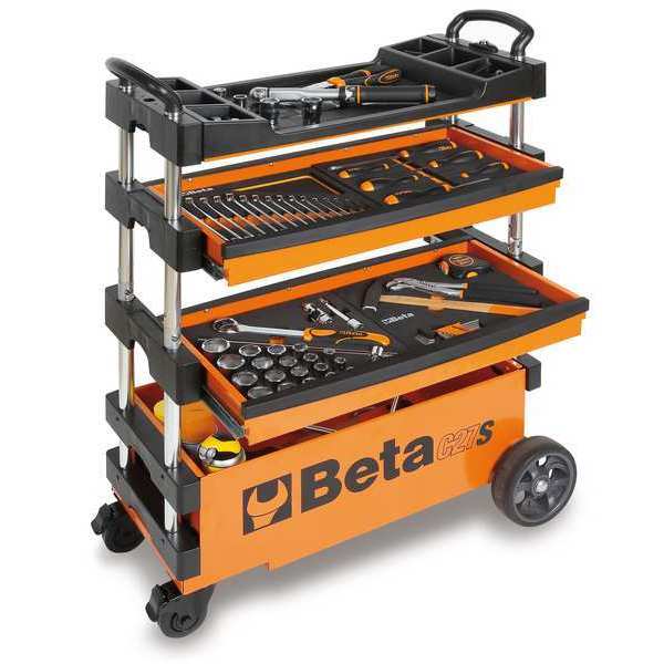 Tool Box Trolley with Handle, Orange