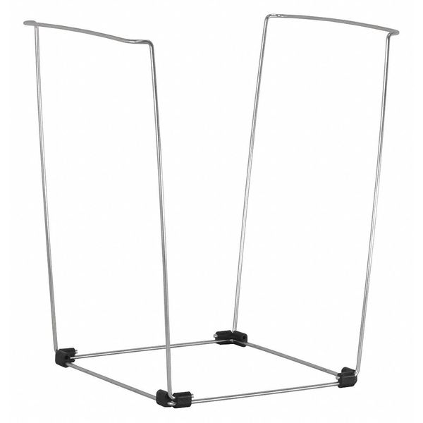 Bag Holder, For 30 gal and 33 gal Bag, 16 in L 14 in W 23 in H, Steel, Silver