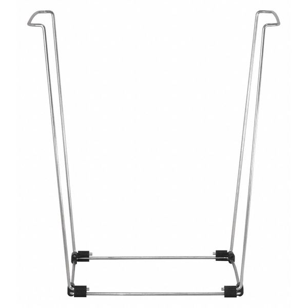 Bag Holder, For 30 gal and 33 gal Bag, 16 in L 14 in W 23 in H, Steel, Silver