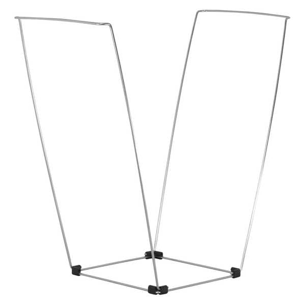 Bag Holder, For 39 gal and 44 gal Bag, 16 in L 14 in W 30 in H, Steel, Silver