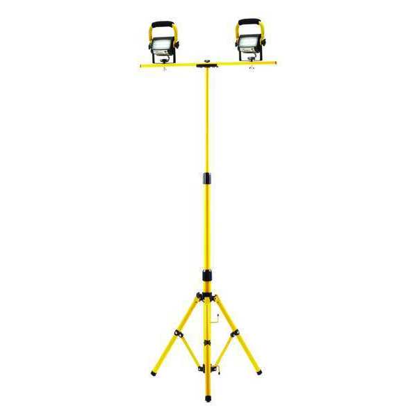 Temporary Job Site Light, 2880 lm, Bk/Yl