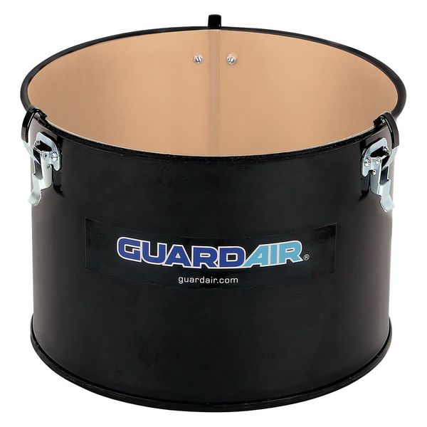 Open Head Vacuum Drum, Steel, 5 gal, Unlined, Black
