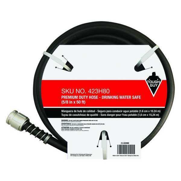 Water Hose, Cold, PVC, 50 ft., Black