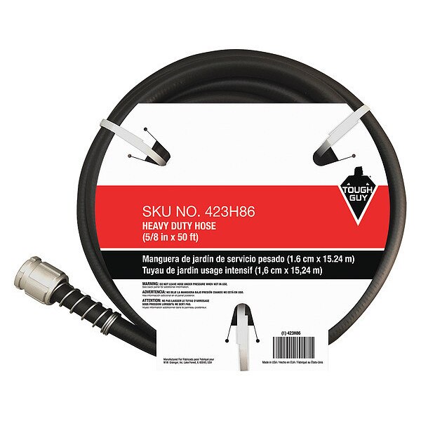 Water Hose, Cold, PVC, 50 ft., Black