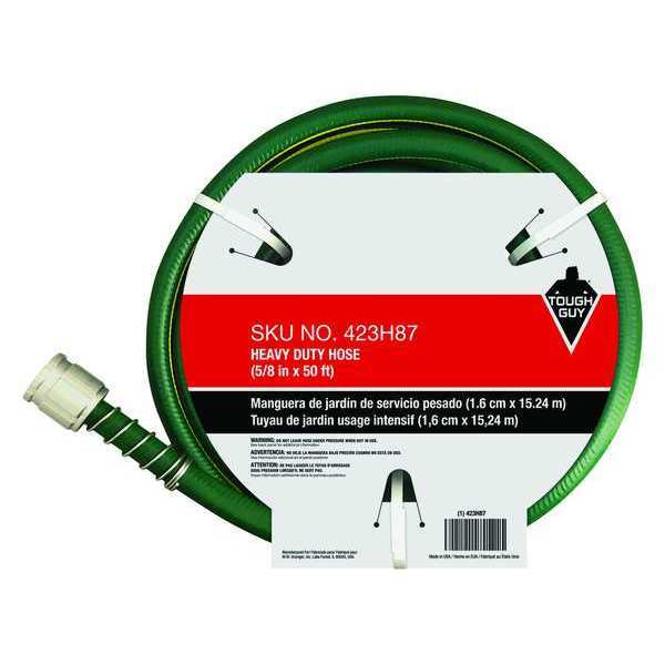 Water Hose, Cold, PVC, 50 ft., Green