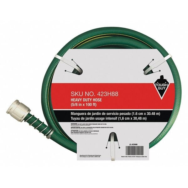 Water Hose, Cold, PVC, 100 ft., Green