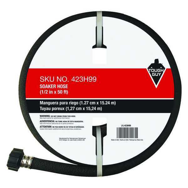 Water Hose, Cold, Rubber/PVC, 50 ft., Black