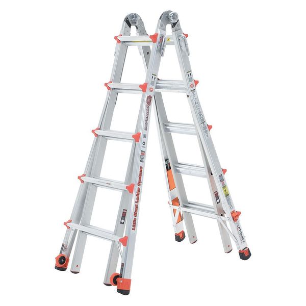 Multipurpose Ladder, Scaffold, Staircase, Stepladder, Straight Configuration, 19 ft, Aluminum