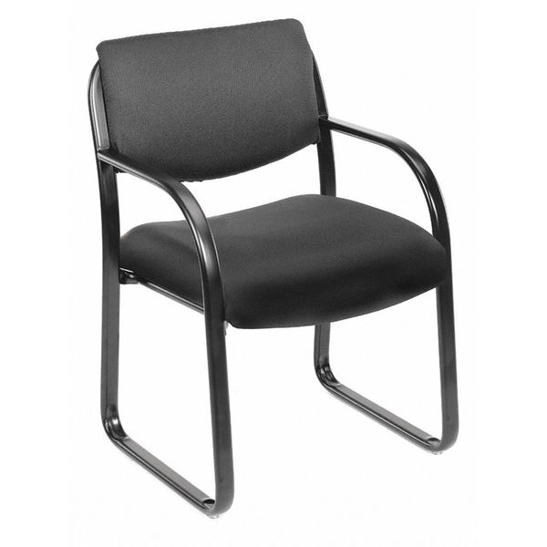 BlackGuest Chair, 23 inW24 1/2 inL34 1/2 inH, Fixed, Fabric Upholstery, Molded FoamSeat
