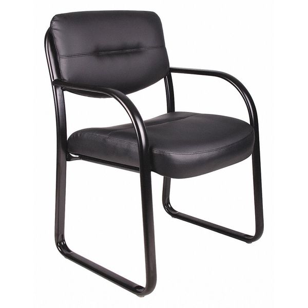 BlackGuest Chair, 23 inW24 1/2 inL34 1/2 inH, Fixed, Fabric Upholstery, Molded FoamSeat