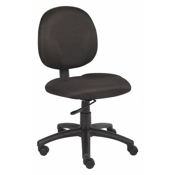 Fabric Task Chair, 22-, Armless, Black