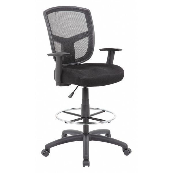 Fabric Drafting Chair, 30-, Adjustable, Black