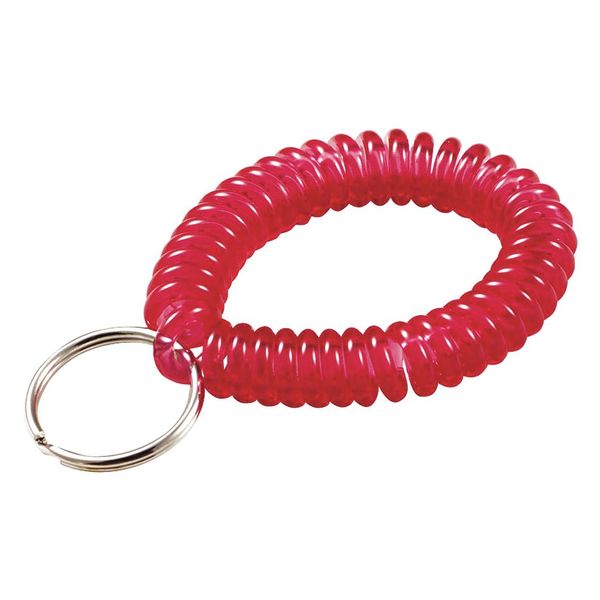 Wrist Coil Key Ring, Red, 2-1/2