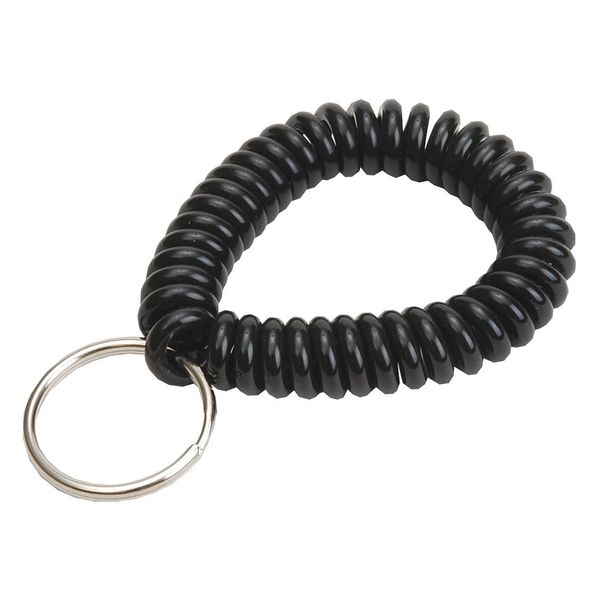 Wrist Coil Key Ring, Black, 2-1/2