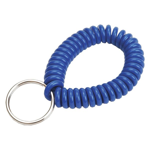 Wrist Coil Key Ring, Blue, 2-1/2