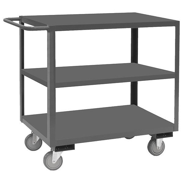 Steel Utility Cart with Flush Metal Shelves, Flat, 3 Shelves, 1,200 lb