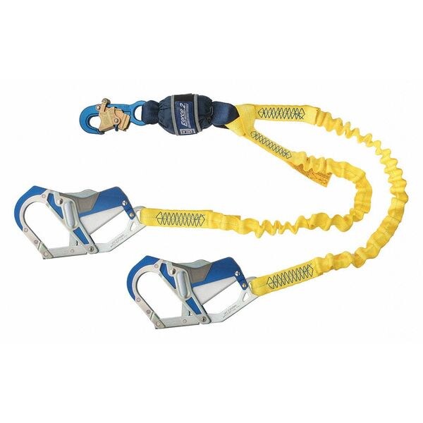 Shock Absorbing Lanyard, 6 ft., 310 lb. Weight Capacity, Yellow