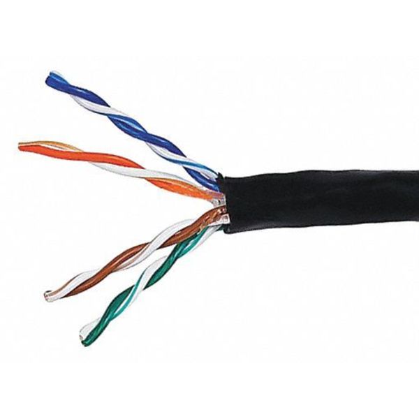 Data Cable, 1000 ft. L, Black Jacket