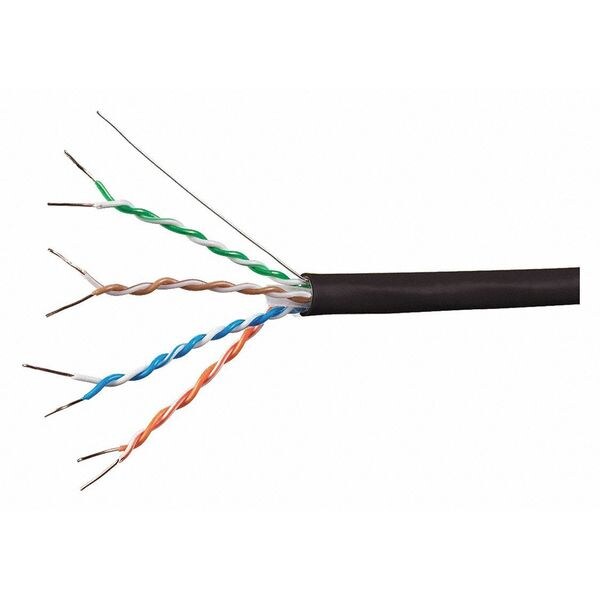 Data Cable, 1000 ft. L, Black Jacket