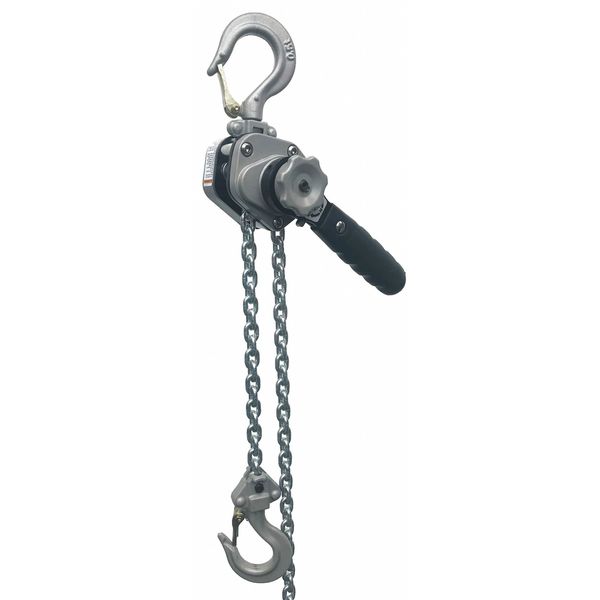 Lever Chain Hoist, 1,100 lb Load Capacity, 5 ft Hoist Lift, 29/32 in Hook Opening