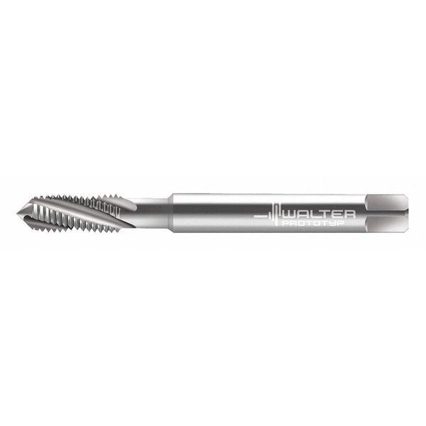 Spiral Flute Tap, M8-1.25, Plug, Metric Coarse, 3 Flutes, Uncoated