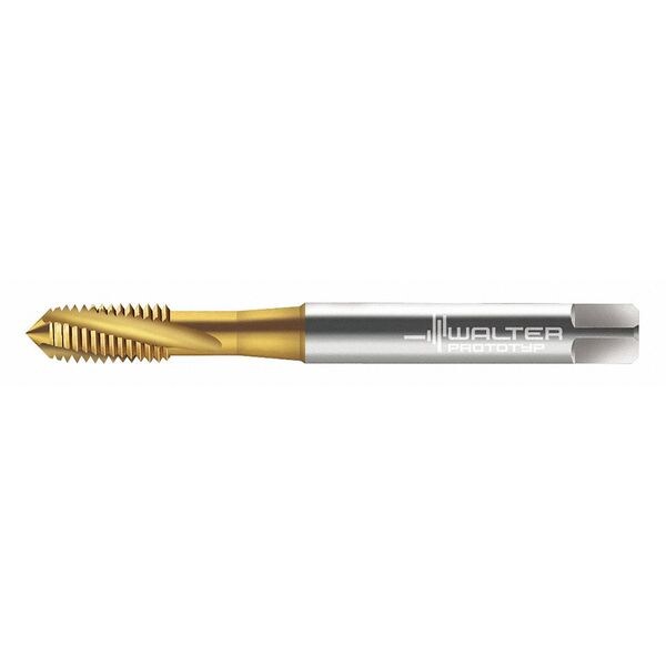 Spiral Flute Tap, M8-1.25, Plug, Metric Coarse, 3 Flutes, TiN